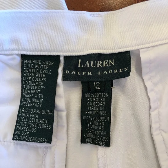 VTG Ralph Lauren White Khaki 12 Cotton - Picture 4 of 16